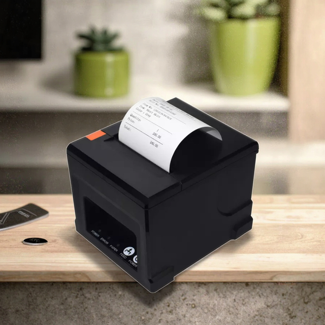 80mm Desktop Thermal POS Receipt Printer with Automatic Paper Cutter 80mm 3inch Stock Product