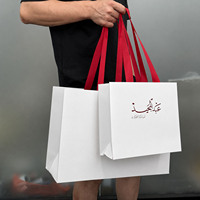 Sacs cadeaux personnalisés de luxe, plusieurs tailles, papier spécial rouge, emballage shopping