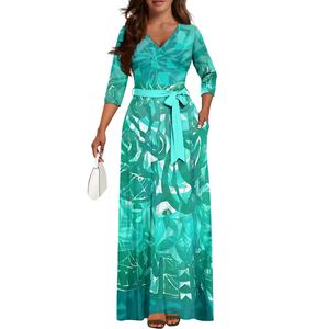 Robe longue de <span class=keywords><strong>soirée</strong></span> élégante pour femme de grande taille Robe hawaïenne Maxi marquisienne décontractée pour <span class=keywords><strong>tenue</strong></span> féminine à la mode - Product Image 3