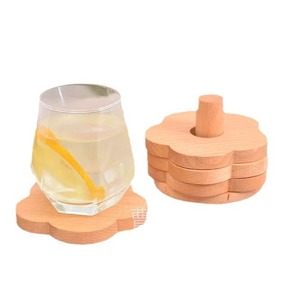 Juego de posavasos florales de madera maciza, tapete aislante del calor para tazas de té y café, uso doméstico - Product Image 5