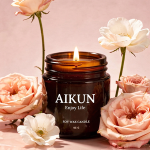 โรงงาน AIKUN รับผลิตเทียนหอมถั่วเหลืองแบบ OEM จำนวนมาก งานแฮนด์เมดสุดหรู สำหรับตกแต่งบ้าน ห้องนั่งเล่น ของขวัญในโอกาสต่างๆ - Product Image 3