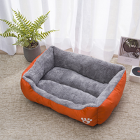 Cama para Perros de Doble Uso, Económica, para Todo Clima, con Diseño de Huellas, de Felpa Suave, Lavable, de Tela Oxford, Cojín, Sofá