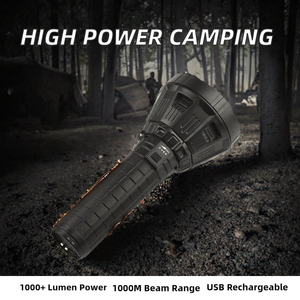 Linterna Táctica de Alta Potencia WOSEN para Camping, Zoom Retráctil, LED, ABS, Recargable por USB, IP66 Impermeable, Alcance de 1000M, 1000LM+ - Product Image 2