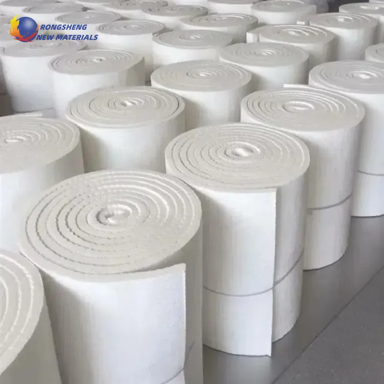 Manta de lana de fibra de cerámica de 6-50mm Manta de silicato de aluminio de fibra de cerámica con aislamiento en rollo