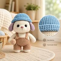 Jouets en tricot personnalisés, animaux artisanaux en peluche, poupées en tissu tricoté sur mesure, animaux en peluche doux en coton tricoté