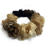 Bouclés Donut Updo Chignon Chignon Double Dessiné Remy Cheveux Qualité Messy Chinois Cheveux Morceaux