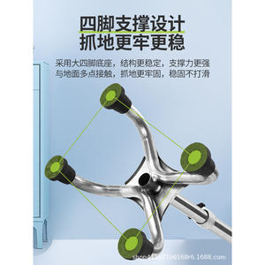 Vente en gros d'usine, canne en acier inoxydable pour personnes âgées, bâton de marche antidérapant, anti-chute, à quatre pieds, épais, réglable pour - Product Image 3