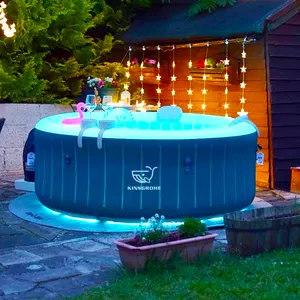 Tuin Spa Outdoor Whirlpool Spa Luchtbellen En Indoor Ronde Opblaasbare Hot Tub Spa Voor 2-4 Persoon