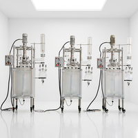 Réacteur en verre à double paroi, réacteur sous vide, cuve de réaction chimique avec système de circulation de chauffage et de refroidissement