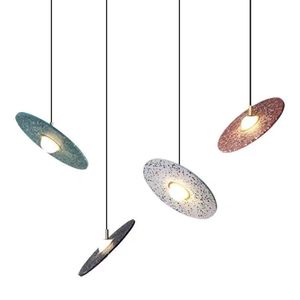 Lámpara Colgante Minimalista con Forma de Disco OVNI, Lámpara Creativa de Diseño para Bar o Cafetería, Lámparas de Araña de Terrazo - Product Image 2