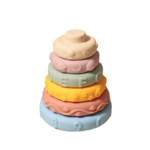 Produits de dropshipping 2026 : Blocs d'empilage en silicone souple arc-en-ciel pour bébé, jouet de construction de qualité alimentaire et sûr pour les bébés - Product Image 2