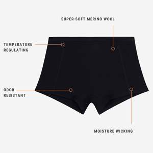 Boyshorts personalizzati in <span class=keywords><strong>lana</strong></span> Merino per le donne biancheria intima lavorata a maglia traspirante con Logo sulla vita Made in China - Product Image 2