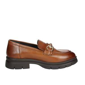 Donna Serena Women's Leather Moccasin <b>Flat</b> 1F5393DP Brown Heel Height Leather - Product Image 4