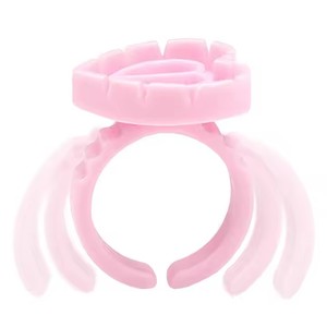 100pcs Disposable Eyelash Glue Rings Pink Plastic <b>Adhesive</b> Cup for <b>Lash</b> Extension Salon Use - Product Image 6