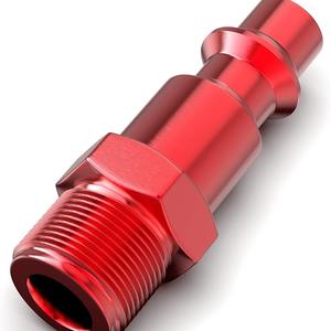 อะไหล่ลมอลูมิเนียมชุบอโนไดซ์สีแดงแบบเกลียวตัวผู้ขนาด 1/4 นิ้ว NPT ของอเมริกา - Product Image 2