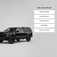 Bâche de benne modulaire en aluminium noir mat pour pick-up avec fenêtre coulissante latérale à aile de mouette et double poignée en T