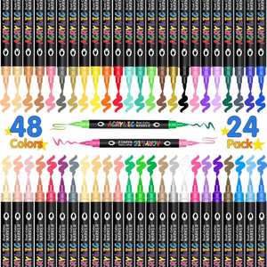 Dual Tip Water-Based Acrylic <b>Paint</b> Marker Oem Colors Liquid Fluorescent/Glow in the Dark <b>Paint</b> Marker Pen for Rock Painting Set - Product Image 4