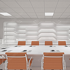 オフィスミーティング用カスタム光沢度の高いモダンスタイル会議用テーブル高品質ディスプレイラックホワイトカラー - Product Image 1