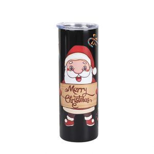 20 oz Christmas Printed Stainless Steel Cup Double Wall Insulated 20oz Straight Cup, for Holiday, Family <b>Gifts</b> - Product Image 3