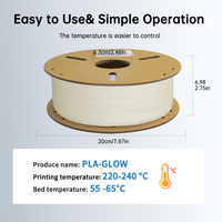 Fournisseur en gros de filament pour imprimante 3D, filament d'impression 3D PLA Glow 1 kg, 1,75 mm