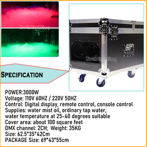 Macchina del fumo 3000W bassa che giace nebbia macchina acqua Base doppia uscita terra per la fase di festa di nozze danza sulle nuvole effetti - Product Image 4