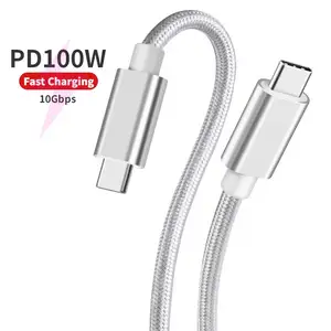 100W Quick Charging USB C to USB Type-C Cable PD Fast Charge Data Cable for Macbook for Samsung 5A USB C Cable for Huawei