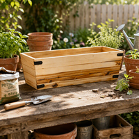 Kit de support de jardinière en bois de la collection Luxury Home, revêtement poudré, durable, écologique, design classique américain pour l'extérieur, pour fleurs