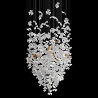 Villa Hôtel Réception Restaurant Lustre Fleur Lustre Style Moderne Chambre Blanc LED Tissu 30 Salon 80 E27 360