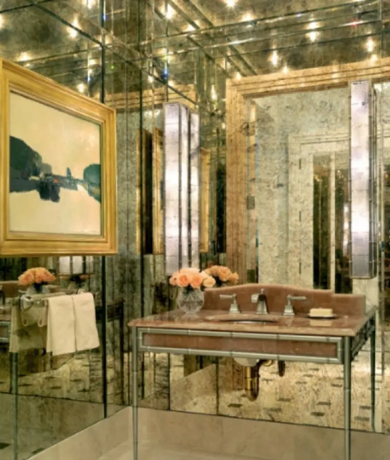 Dekorasi cermin antik besar, kaca cermin kamar mandi Modern untuk dekorasi dinding cermin ruang tamu