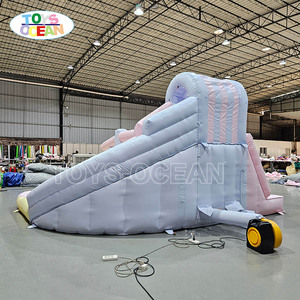 Tobogán Acuático Inflable con Temática de Dulces, <span class=keywords><strong>Parque</strong></span> Acuático Infantil para Jardín con Rociador y Piscina de Pelotas - Product Image 5