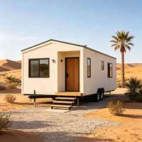 Maison mobile préfabriquée de type remorque, mini-cabane modulaire sur roues, maison préfabriquée portable pour station balnéaire dans le désert et vie hors réseau