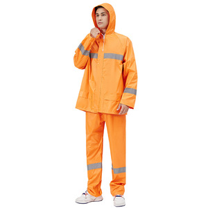 Chaqueta Impermeable Reflectante Naranja de Alta Visibilidad para Hombre, Ropa de Trabajo para Exteriores, con Capucha, para Camping, Chaqueta de Seguridad, Conjunto Individual - Product Image 5