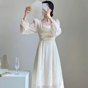 Fabbrica autunno senso del design quotidiano gentile stile tradizionale cinese signore qipao <span class=keywords><strong>han</strong></span> elemento lungo abito da notte cheongsam per le donne - Product Image 3