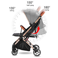 Poussette de bébé pliable et pratique Landau noir Morden design détachable poussette de bébé en plein air