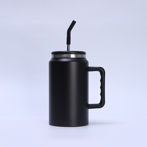 50oz Chubby Handle Car <b>Travel</b> <b>Mug</b> Vacuum Tumbler Stainless <b>Lid</b> Straw Non-Slip Leak-Proof 6-12hr Thermal ODM Color - Product Image 1