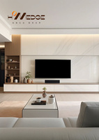 Meuble TV électrique LED réglable en palissandre moderne Meuble pour salon et maison