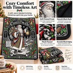 Christmas Pattern Santa Claus <b>Flannel</b> Throw Blanket with Markers Washable Reusable Home Decor Winter Classic Style - Product Image 5