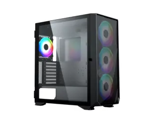 ABS + RGB LED Strip Panneau Latéral Gaming Case Desktop avec 4mm Verre Trempé Stock 7 Slots Bande Plastique sur Verre ATX Mid Tower 1PCS