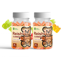 Gommes de sommeil aux champignons Reishi Lions Mane de marque privée OEM avec mélatonine Posologie en poudre applicable aux adultes Forme de bonbon gommeux