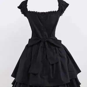 Womens Classic Black Layered Lace-up Goth Lolita Dress Gothic Clothes Women Goth Clothes