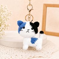 Porte-clés miniature fait main en crochet, figurines animales mignonnes tricotées : Lapin, Ours, Chat, Cochon, Singe, Souris, Abeille, Cheval, Teckel, Chien – Breloque de sac