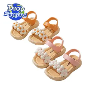 Chinelos de EVA infantil para bebês e bebê sapatos interiores Soft Sole Cartoon Slip-resistente PVC flor chinelos para tipos
