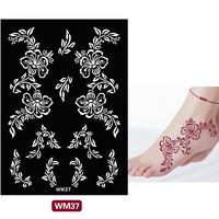 Nouveau pochoir de tatouage au henné floral ajouré, design spécial, vente en gros d'usine, pour l'art corporel nuptial