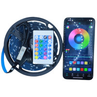 Bande lumineuse LED intelligente RGB 5V 5050 à vente chaude, 30D/M 5M, luxe, synchronisation musicale TV, changement de couleur, télécommande vocale, application USB, paysage