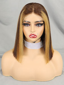 5X5 Lace Human Hair <b>Wigs</b> for Bob <b>Braids</b> Glueless Straight Hair with Natural Texture - Product Image 3