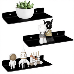 Étagères flottantes en bambou 9 pouces, ensemble adhésif mural, pas de perçage requis, rangement cuisine, <span class=keywords><strong>four</strong></span> à <span class=keywords><strong>micro</strong></span>-ondes, double niveau détachable - Product Image 3