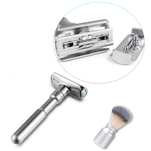 Мужская двойная регулируемая металлическая Безопасная бритва, лезвие из нержавеющей стали для гладкого точного бритья на лице и теле для парикмахеров - Product Image 4