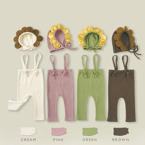 ชุดเสื้อผ้าเด็กอ่อนแบบ unisex กางเกงขายาวผ้าฝ้ายถักเนื้อนุ่มระบายอากาศ พร้อมหมวก ขายส่งชุดเสื้อผ้าเด็กแรกเกิด - Product Image 4