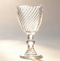 Verre à pied torsadé vintage, mini-gobelet à vin, mini-verre à boire en verre gaufré pour liqueur, whisky, bar de fête