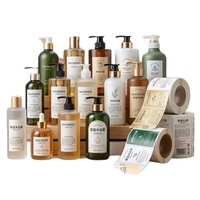 Étiquettes cosmétiques personnalisées imperméables directes d'usine, étiquettes cosmétiques personnalisées avec logo, étiquettes PET pour cosmétiques, étiquettes pour shampooing et gel douche